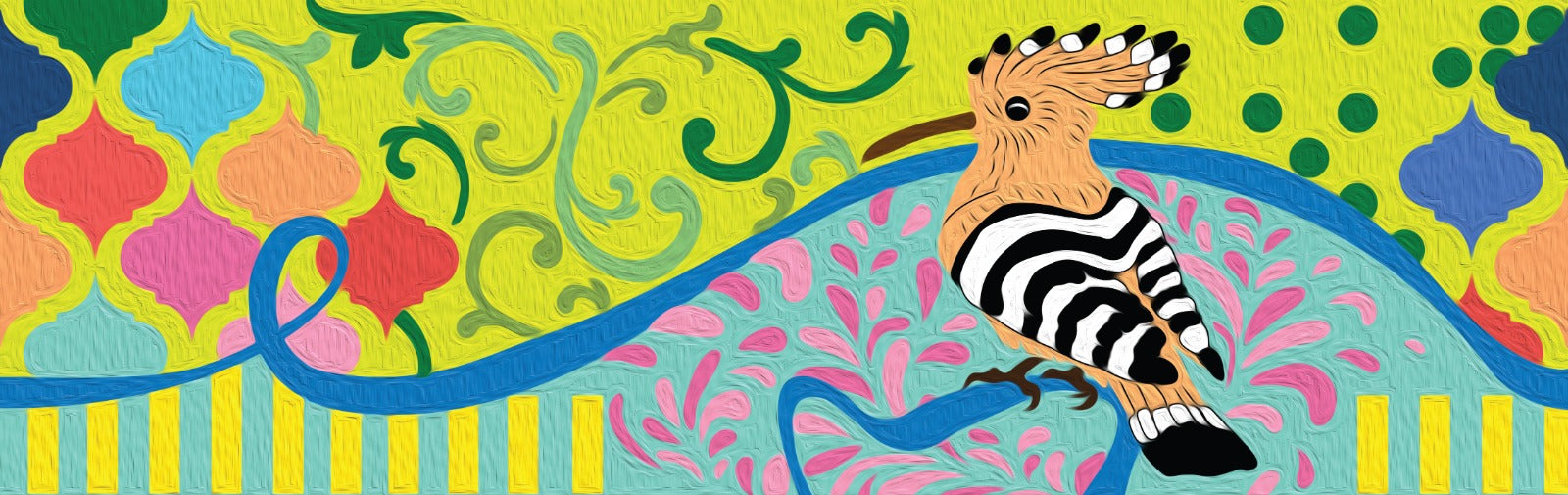 Paint-by-numbers Hoopoe pot